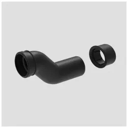 Sanit WC-Anschlussbogen 58937000000 etagiert um 80 mm, schwarz, DN 90/100