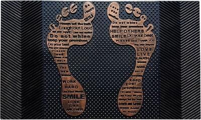 "A1 Home Collections First Impression, Natural Rubber Doormat, Non-Slip, Durable, Heavy Duty Rubber Mat, 18""X30"""