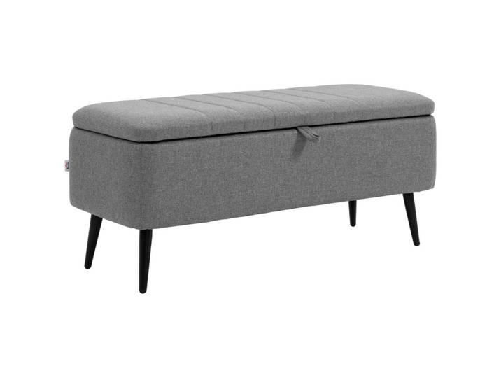 Jamb Sitzbank Lugo Sur Grau mit Stauraum 102/40/44 cm, Metall, Textil, 102x40x44 cm, Esszimmer, Bank, Sitzbänke