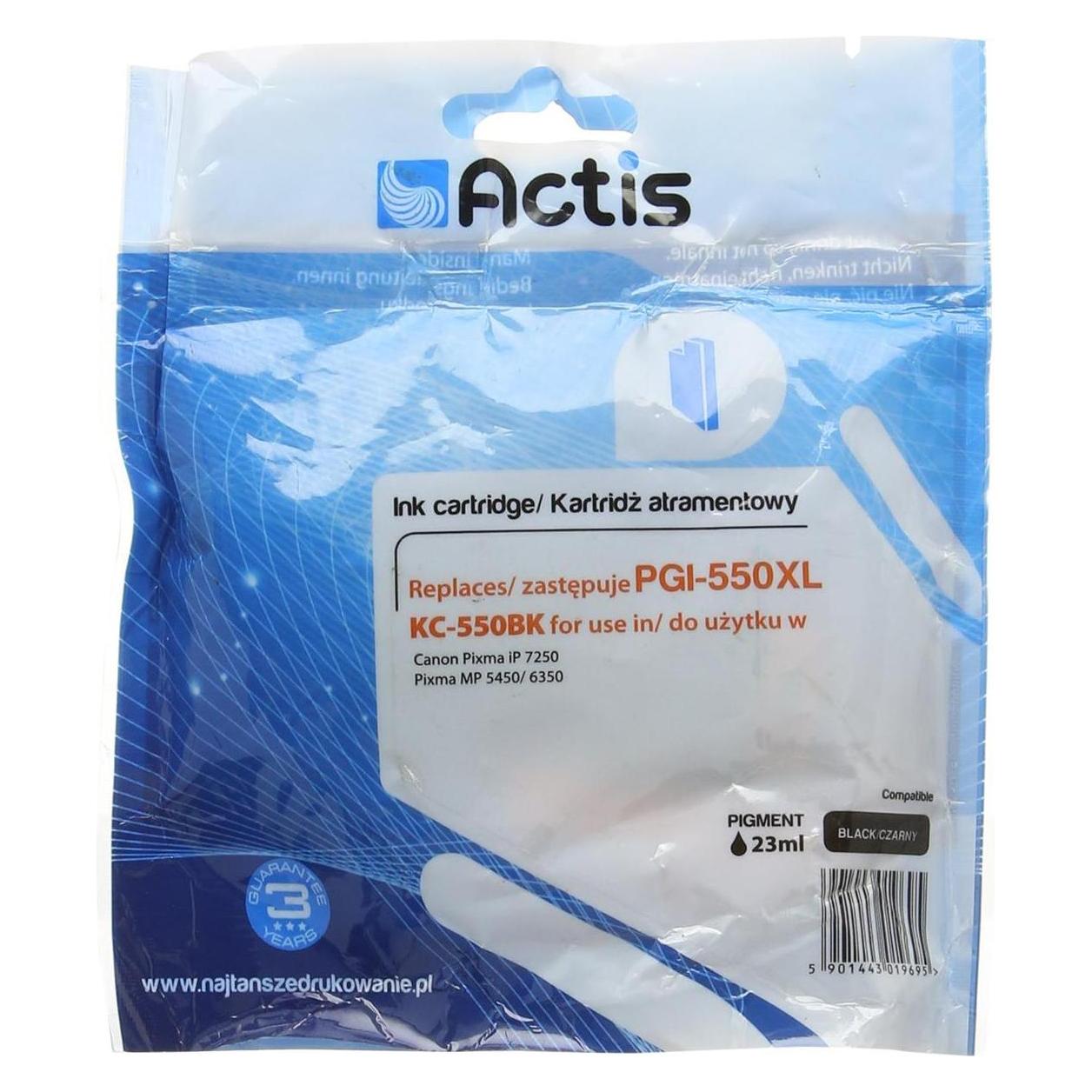 Factis KC-550Bk ink cartridge for Canon PGI-550Bk with chip  - Tintenpatron (BK) (KC-550BK)