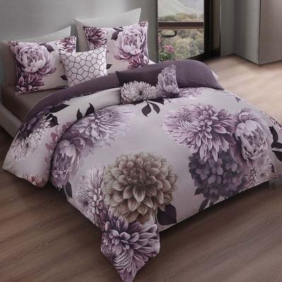 Zako Llc Plum Petal Comforter Bed Set, King, Plum