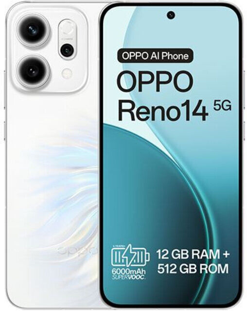SMARTPHONE OPPO RENO14 5G 512GB BRANCO