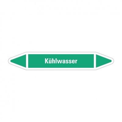 Aufkleber I RKZ-Etikett Kühlwasser, grün/weiß, für Ø 25-40mm, 154x26mm, 5/Bogen