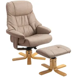 HOMCOM Relaxsessel mit Hocker, Fernsehsessel, Polstersessel mit Liegefunktion