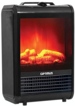 Optimus H-9300BK Electric “Flame Effect” Mini Fireplace Heater