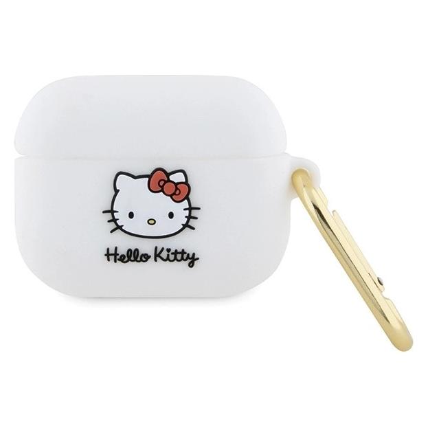 Hello Kitty HKAP3DKHSH Airpods Pro cover biały/white Silicone 3D Kitty Head (Kopfhörer Hülle) (1696244904)