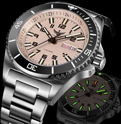 PRiME Automatic Mechanical Watch 44mm, Japan 8205 Movement, Men Diver Luxury Watch, 300M Waterproof Luminous v1031 5
