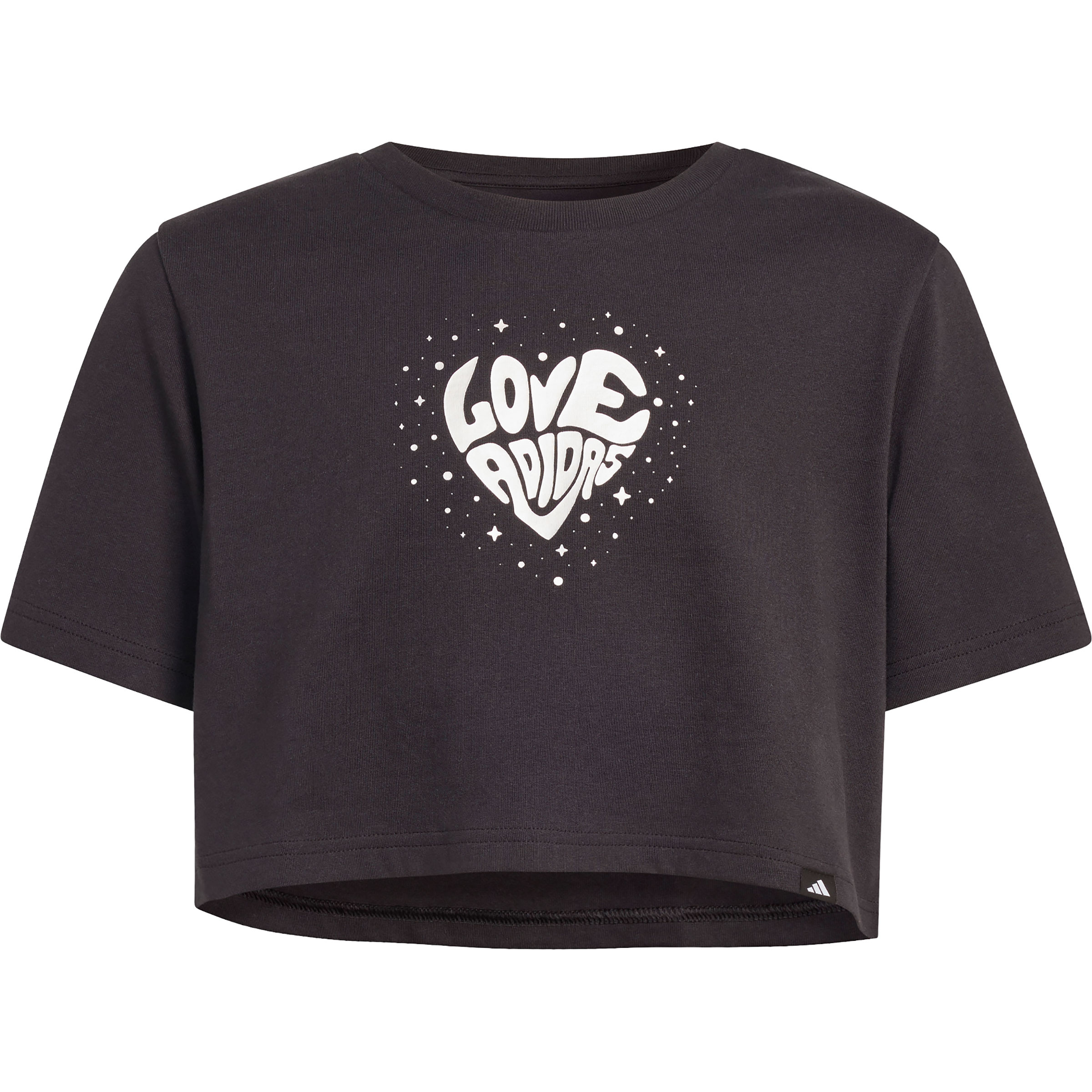 adidas Glam Cropped Graphic Kinder T-Shirts schwarz Größe 170 Lifestyle Widerstandsfähig