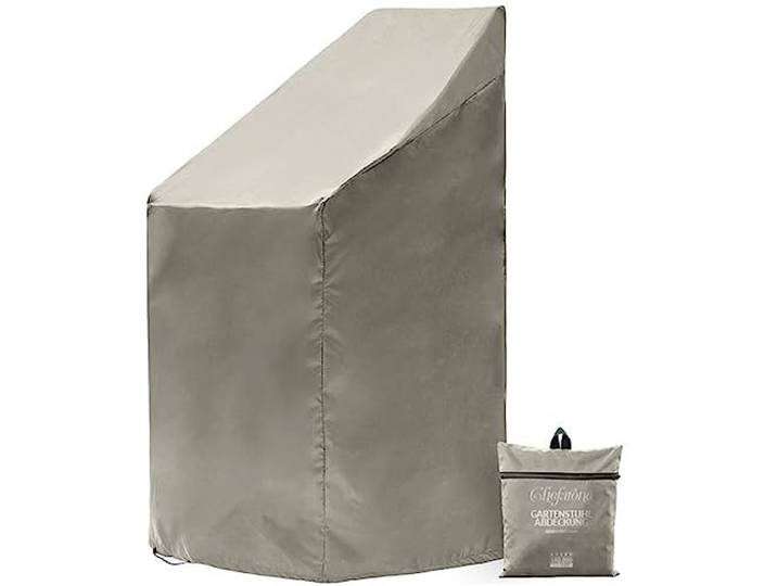 Chefarone Tuinstoelafdekking 67 x 67 x 110 cm - Waterafstotende Beschermhoes voor Stappelstoelen, 250D Polyester, Winterbestendig met Trekkoord en Opbergtas