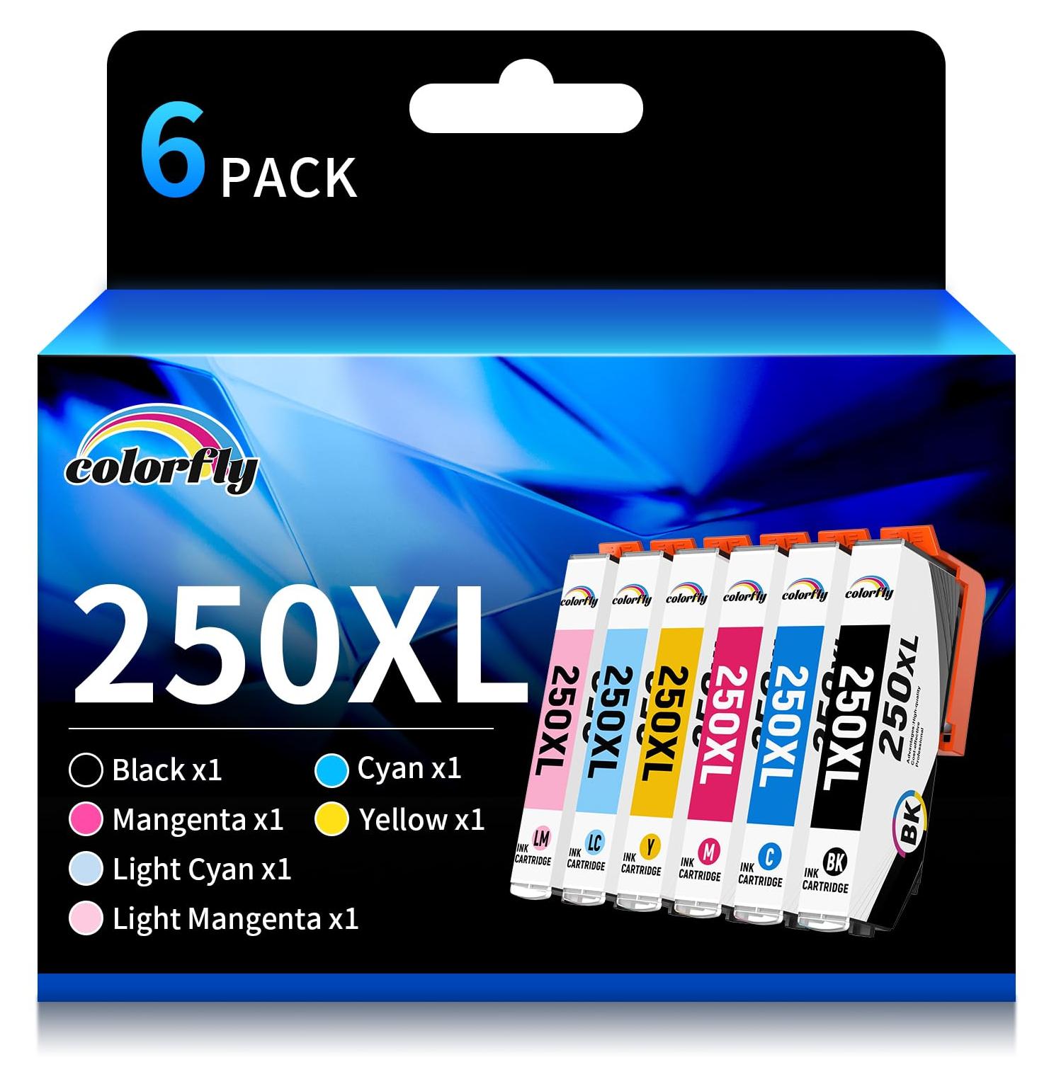 Tintenpatronen T250, 6 Stück, schwarz, cyan, magenta, gelb