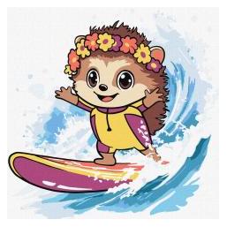 Ideyka Malen nach Zahlen - Sommer, Igel fängt eine Welle Kinder (61087234)
