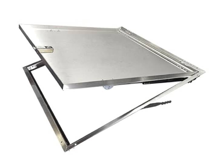 Schachtabdeckung Edelstahl Schachtdeckel auspflasterbar Gullideckel A15 EN124 Revisionsklappe + 2 Stoßdämpfer (Rostfreier Edelstahl, 700x1200x25)