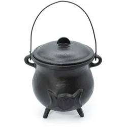Extra Huge Cast Iron Cauldron with Triple Moon 23x18cm (at least 4kg)
