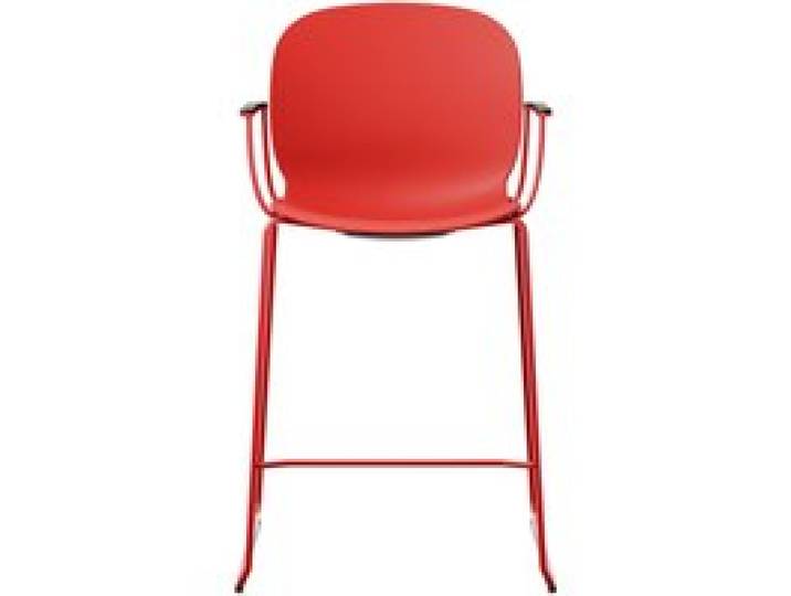 Chaise haute empilable avec accoudoirs et pieds luge acier Noor 6090