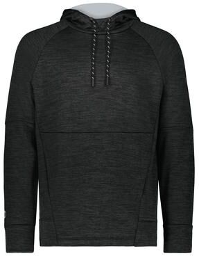 Holloway 223580 All-Pro Performance Fleece Hoodie in Black Heather/Silver size 2XL   Polyester