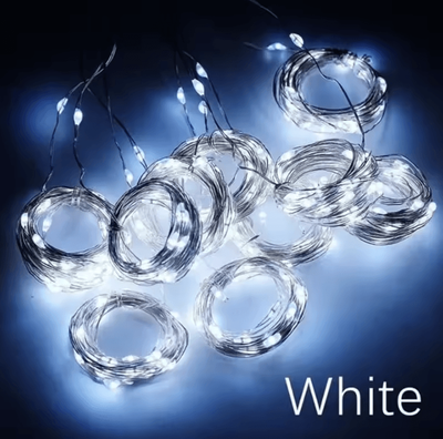 Inspire Curations 3M USB LED Curtain Fairy Light With 8 Lighting Modes white 100led(3m X 1m)