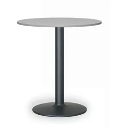 Runder Konferenztisch, Bistrotisch FILIP II, Durchmesser 80 cm, schwarze Metallgestell, graue