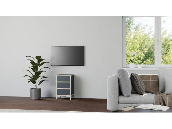 Schlichter Nachttisch Premium Dekore Schwarz Multiplex Kante