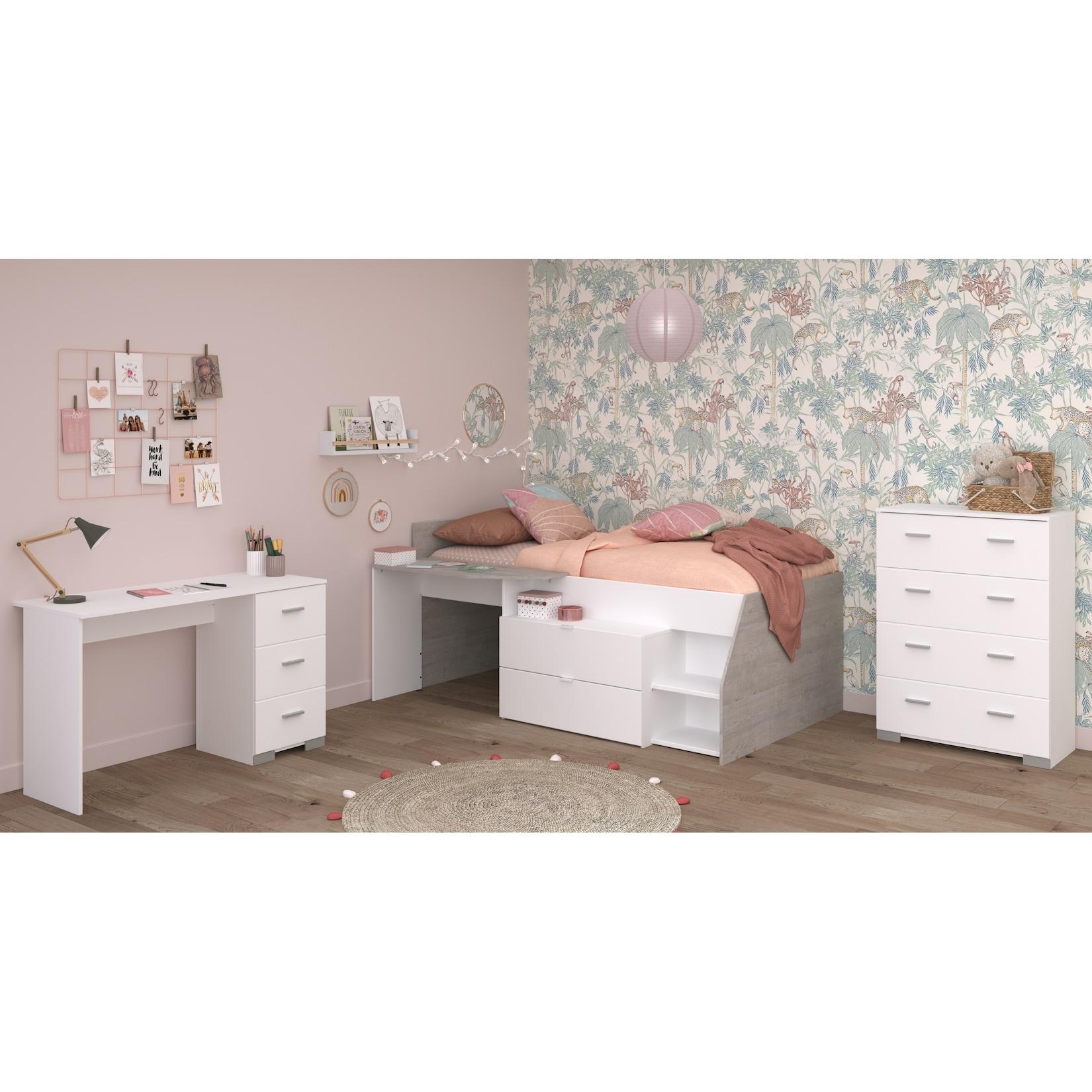 Parisot Kinderzimmer 3-teilig "Milky 15" Weiß / Grey Loft