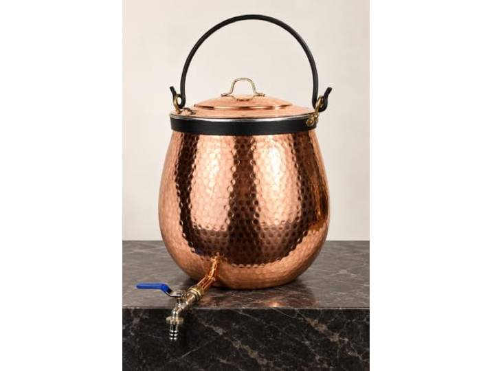Glühweinkessel Feuerzangenbowle Kupferkessel mit Zapfhahn, Griff und Deckel innen verzinnt von 20 bis 60 Liter (20 Liter)