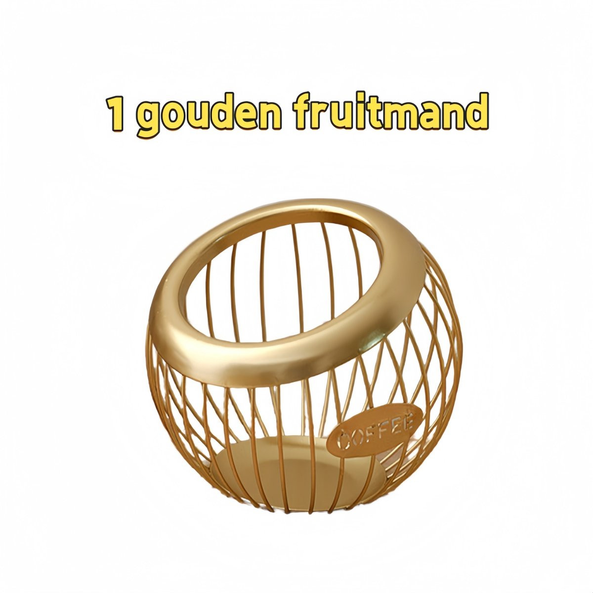 Gouden fruitmand en opbergmand voor koffiecapsules - Goud