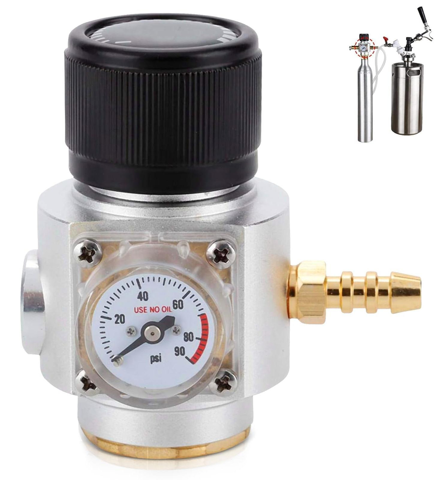 Dripio CO2-gasregelaar TR21.4, 2-in-1, 0-90 psi, geschikt voor Sodastream