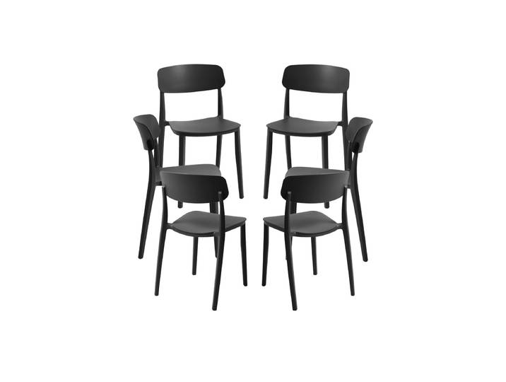 6er Set Stühle Bri - Schwarz