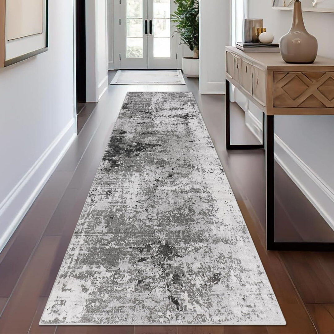 Brayden Studio Washable Kitchen Rug Grey 65x240cm