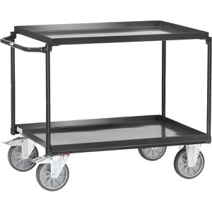 Fetra Tischwagen 4822-7016 Grey Edition, aus Metall, mit 2 Etagen, Tragkraft 400kg, 1000 x 700mm