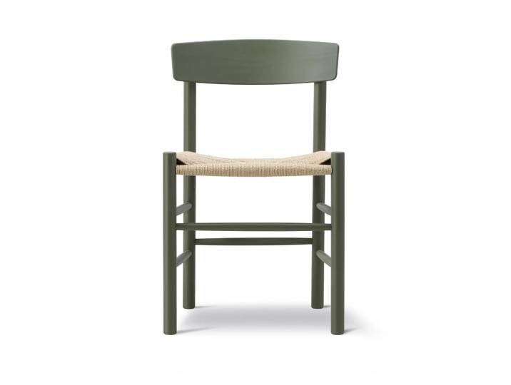 Fredericia Furniture J39 Stuhl Khaki green-geflecht natur