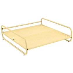 Gestell für modularen Gartenliegestuhl mit Hocker, gelbes Muster Oviala