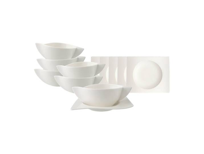 Villeroy & Boch Suppentassen MIT Untertassen NewWave weiß 450 ml 6er Set, Weiß, Keramik, Geschirr, Tassen