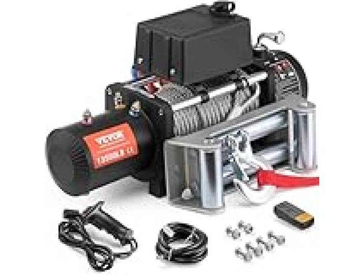 VEVOR Treuil Électrique 12 V CC 6123 kg 13500 lb Câble Acier 1,0x2438,4 cm