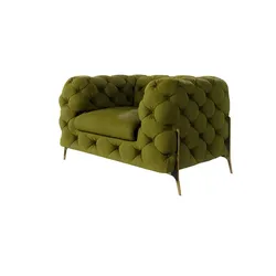 S-STYLE Chesterfield Sessel  Natalie ¦ grün ¦ Maße (cm): B: 125 H: 75