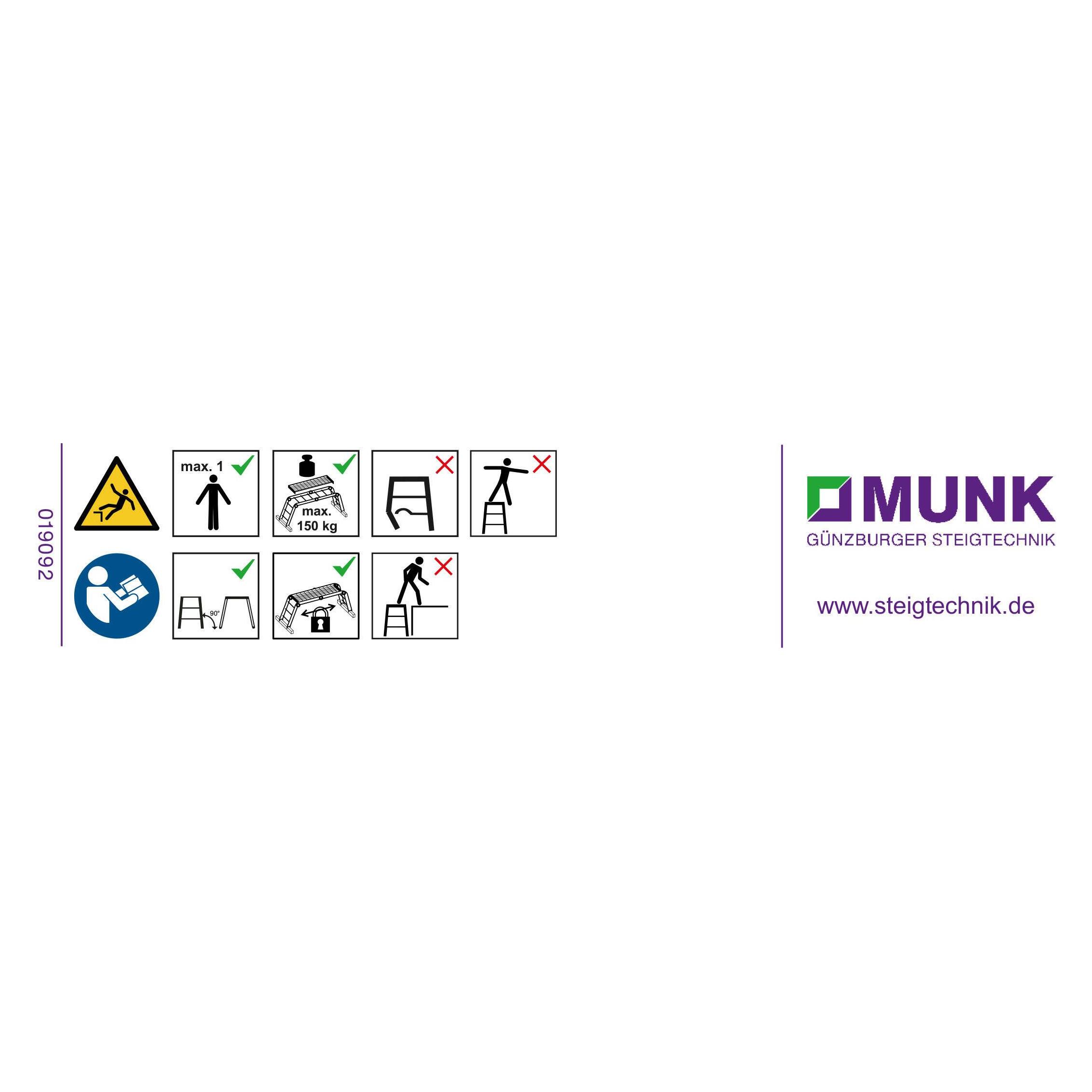 Munk Hinweis-Aufkleber fr Arbeitsdiele Aufkleber 19092 (019161)