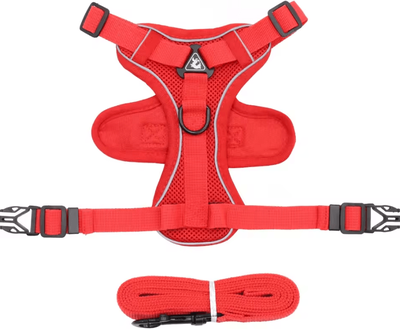 Inspire Curations SafeStride Reflective Cat Harness & Leash Set For Indoor & Outdoor Adventures red s