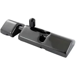 Schieberiegel mit Abdeckung, federgelagert, A4/Nylon, 67mm, für Aufbau, schwarz glanz