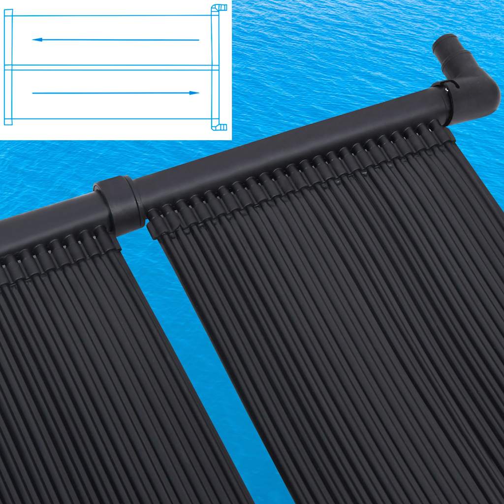 vidaXL Panel calentador solar para piscinas 80x310 cm Negro