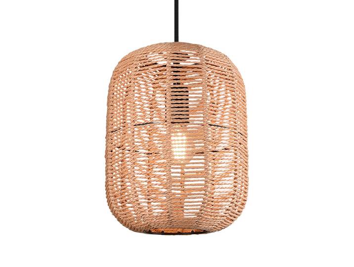Pendelleuchte Runa I Ø 25cm Schwarz Sisal E27