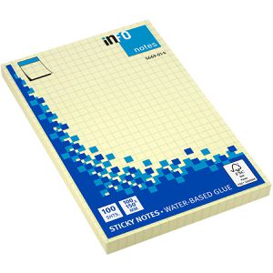 Info Haftnotizen Sticky Notes, 5669-01K, 100 x 150mm, 100 Blatt, kariert, gelb