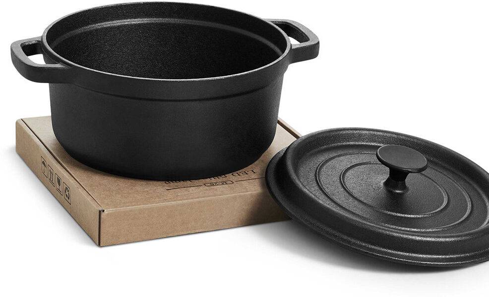 Breeins 5L Cast Iron Stock Pot Black 5L