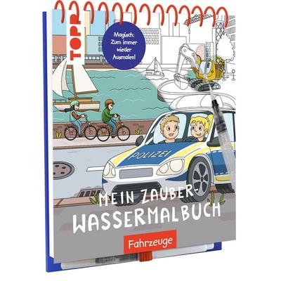 Mein Zauber-Wassermalbuch Fahrzeuge, Gebundene Ausgabe von Janina Heese, Frechverlag GmbH, 978-3-7358-9149-5