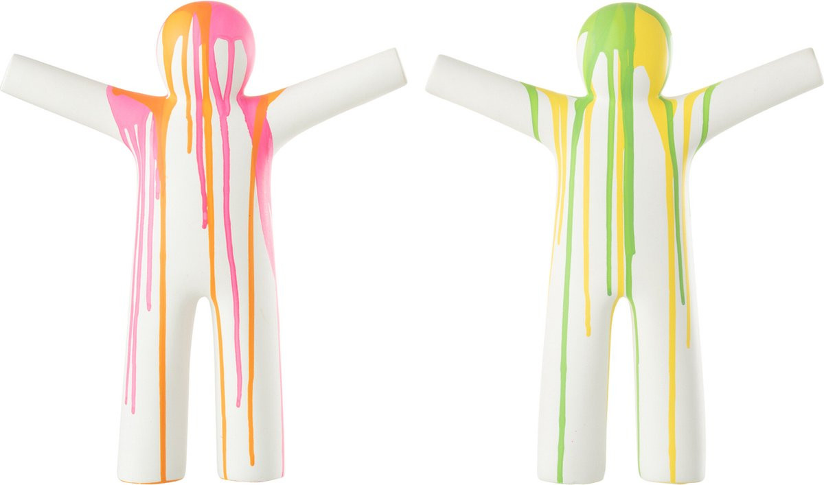 J-Line P'tit Maurice Verf figuur - Polyresin - Mix - 2 stuks - Small