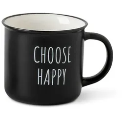 Kaffeebecher Choose Happy 370 ml Porzellan Schwarz