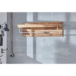 WOLFMÖBEL Wandgarderobe Yoga Holz Braun Sheesham