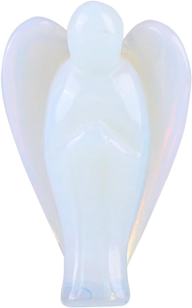 Opalite Engel Kristal Beschermengel Figuur Wit - Hoogte: 4 cm