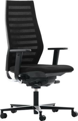 Bürostuhl R 12, mit Armlehnen, Gestell schwarz, schwarz