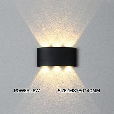Uplift Essentials LED Wall Light Outdoor Waterproof Modern Indoor Lamp cool White(5500 7000k) 6w Black