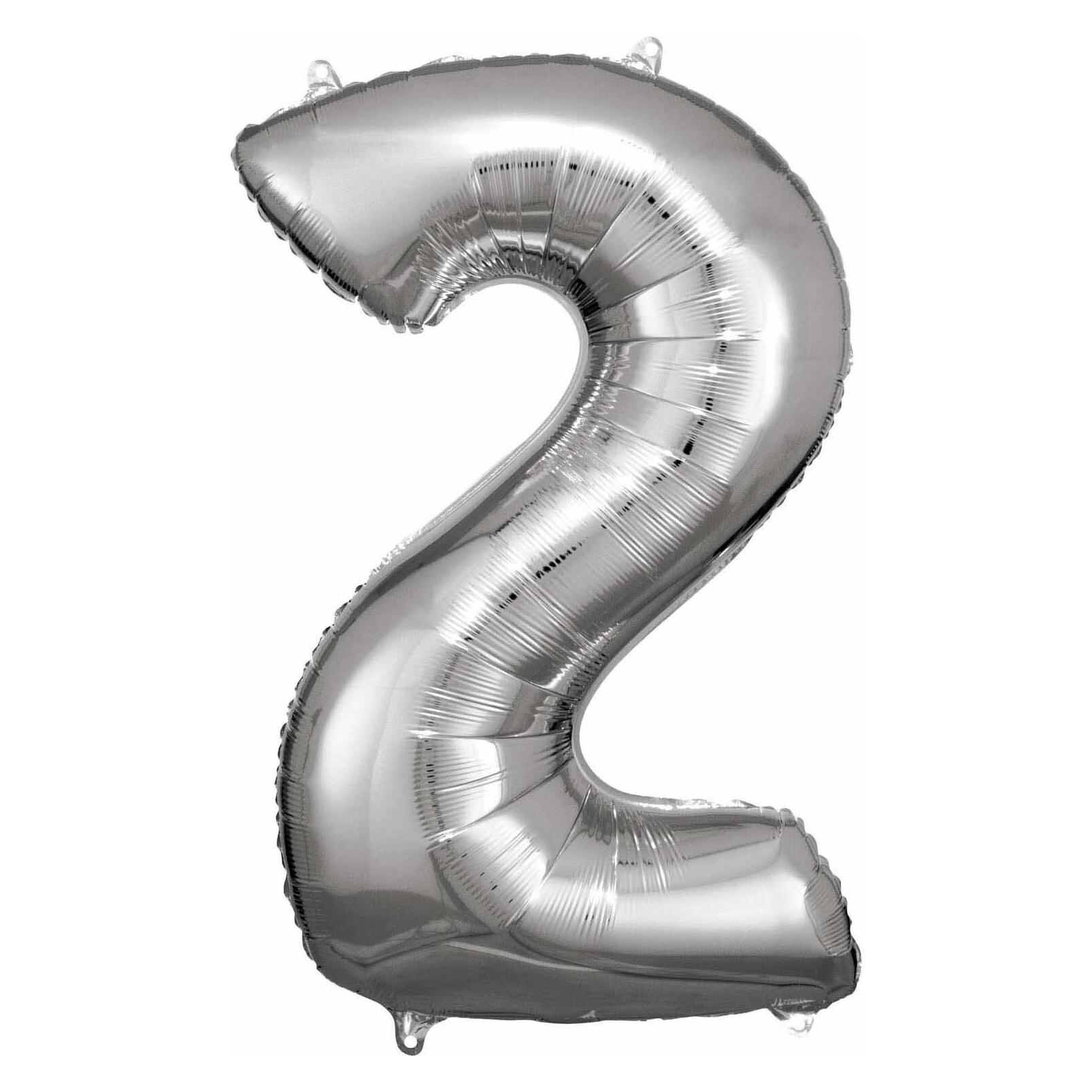 Amscan Folienballon Zahl 2 (1x) (9906287)