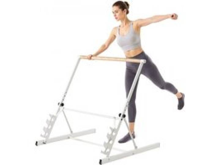 VEVOR Ballettstange Tanzstange, höhenverstellbare (4-stufig / 812,8-965,2 mm) Stretchstange aus Holz für Ballettübung, Gleichgewichtstraining, Entspannungsübungen, Yogaübung